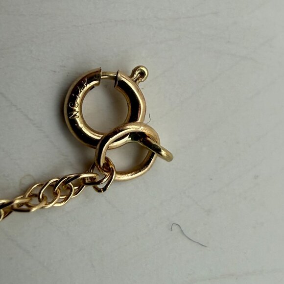 Dainty 14K Yellow Gold Rope Chain Necklace Fine Minimalist Gold - Picture 3 of 8